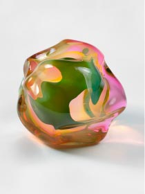 Glasobjekt Bund grün rosa