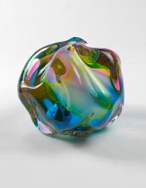 Glasobjekt regenbogenfarben